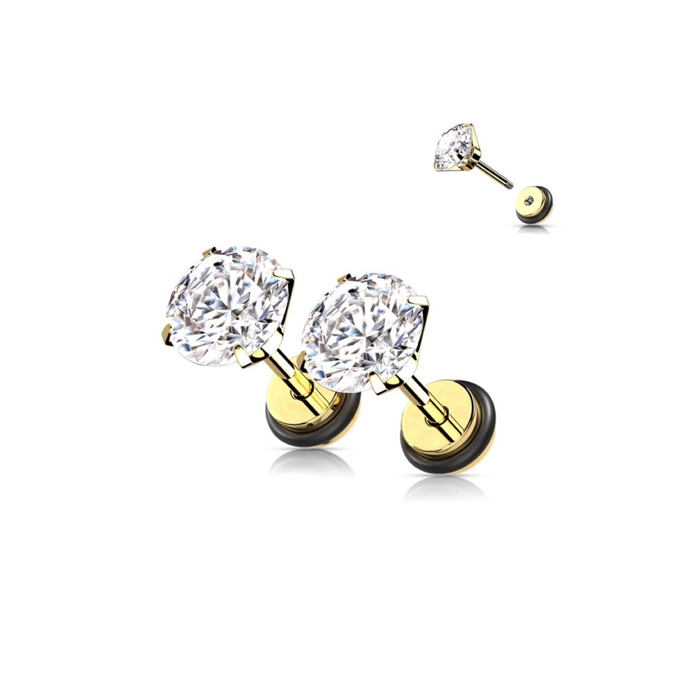CZ Fake plug earring
